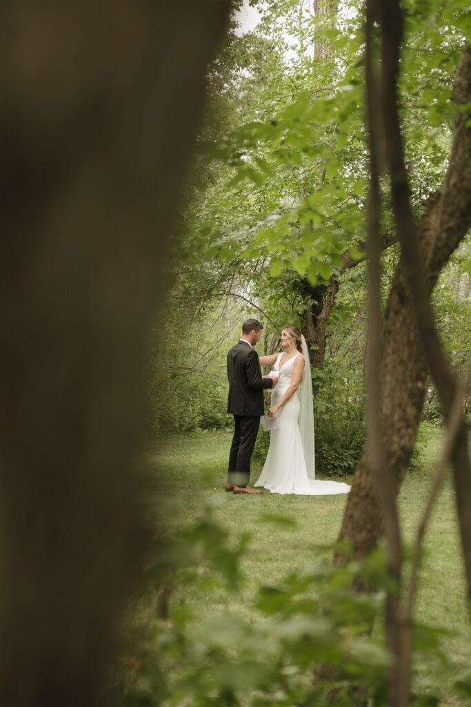 couple portraits after a wedding ceremony in saskatoon