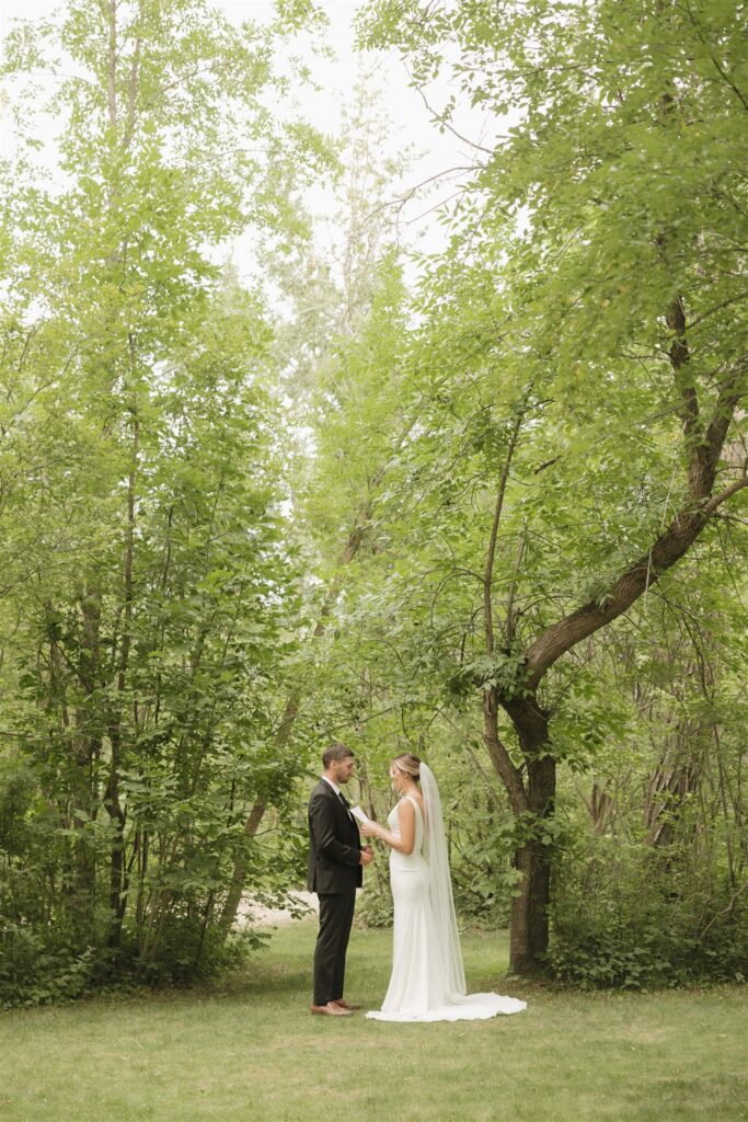 couple portraits after a wedding ceremony in saskatoon