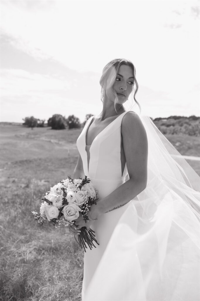 couple portraits after a wedding ceremony in saskatoon