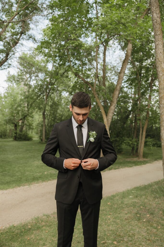 couple portraits after a wedding ceremony in saskatoon