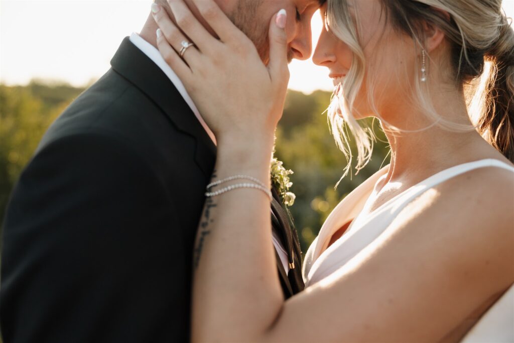 couple portraits after a wedding ceremony in saskatoon