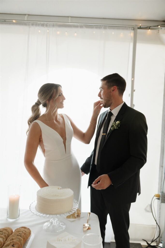 Couple posing for their wedding photos in saskatoon - saskatoon wedding
