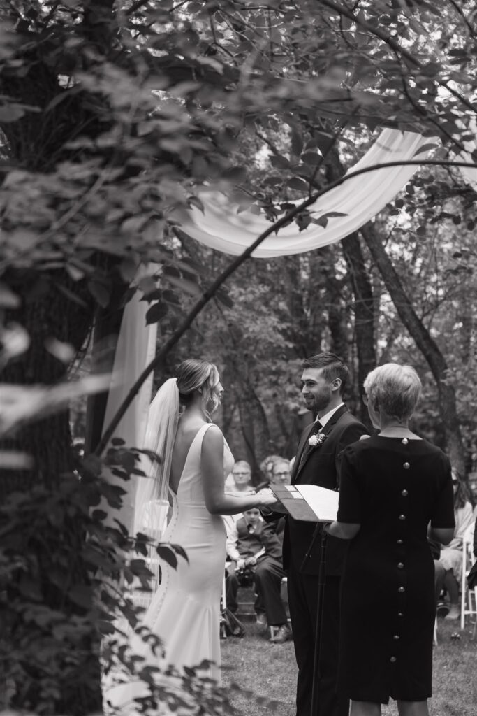 bride and groom getting married