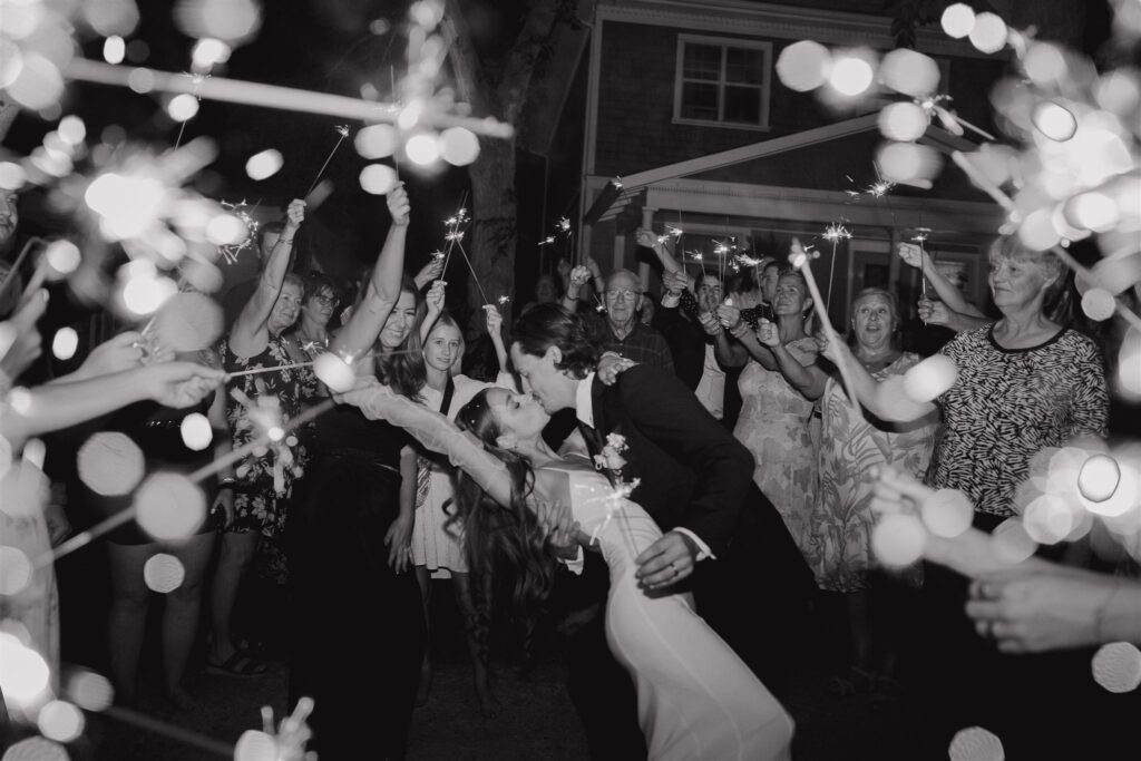 wedding in moosejaw during couples grand exit