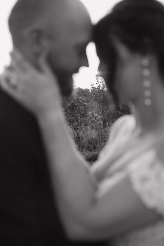 couple posing for their romantic and luxurious wedding photos in canada