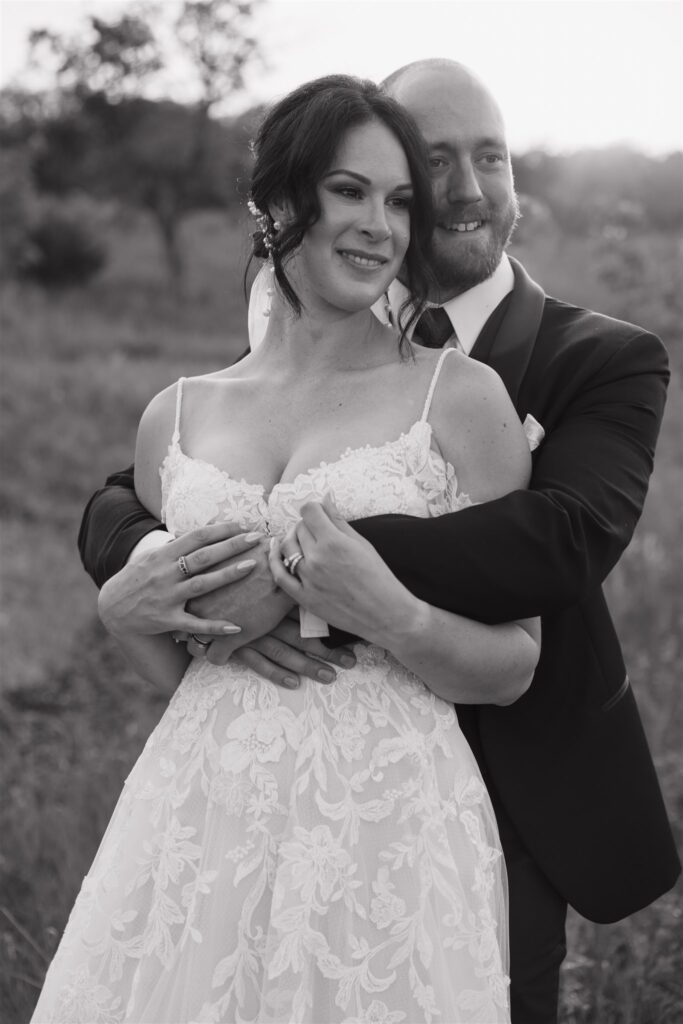 couple posing for their romantic and luxurious wedding photos in canada