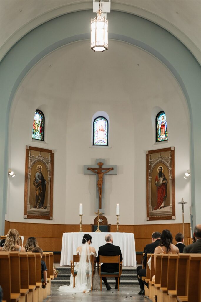 couple during their wedding ceremony in saskatoon