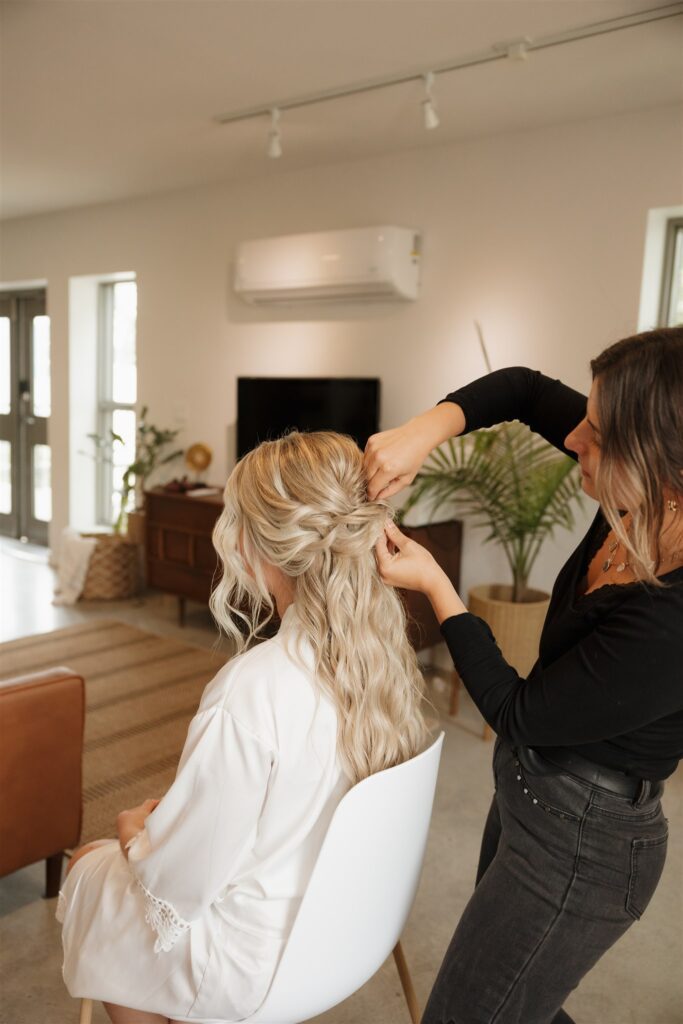 bride getting ready for her wedding day