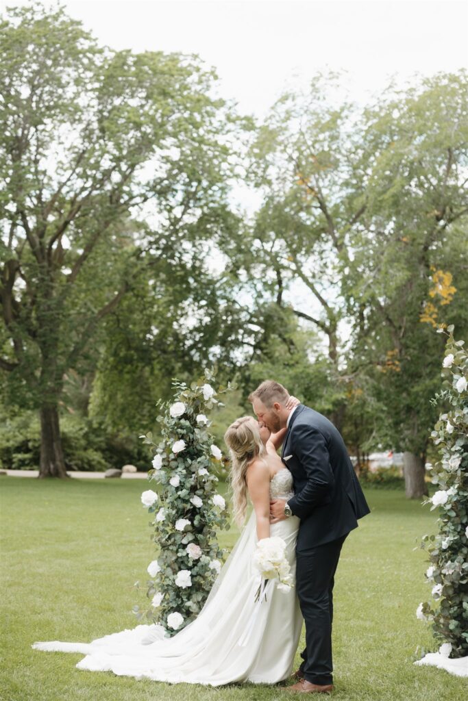 Bride and groom during their wedding ceremony