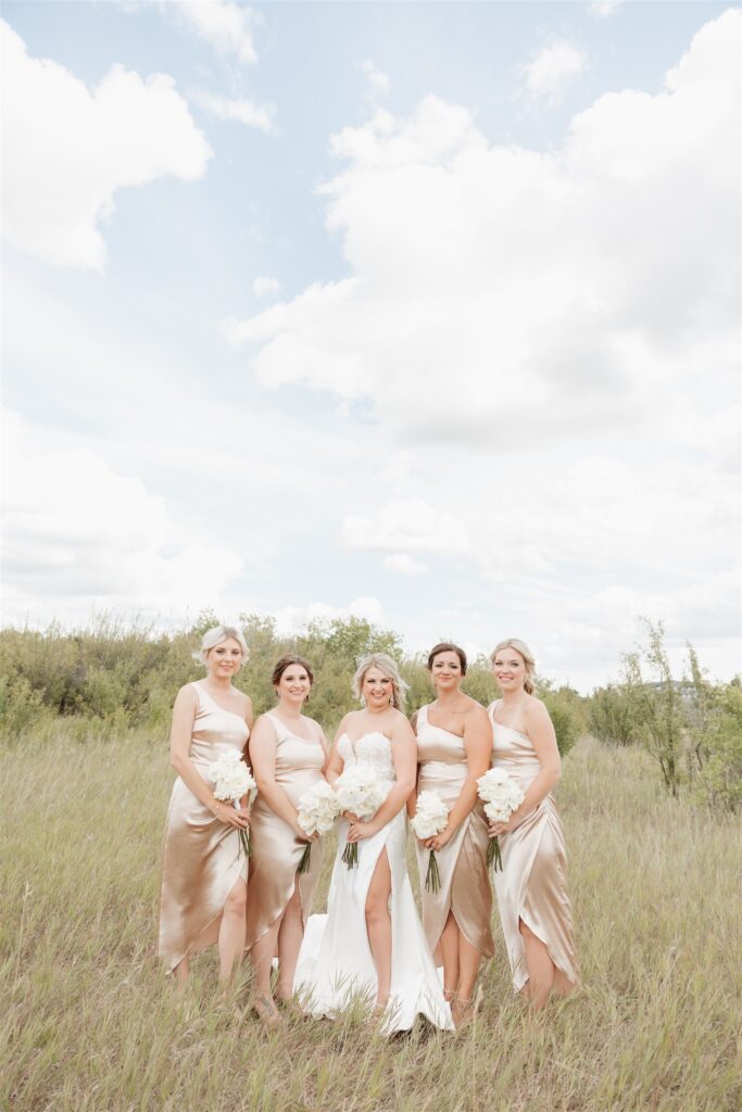 bridesmaids posing