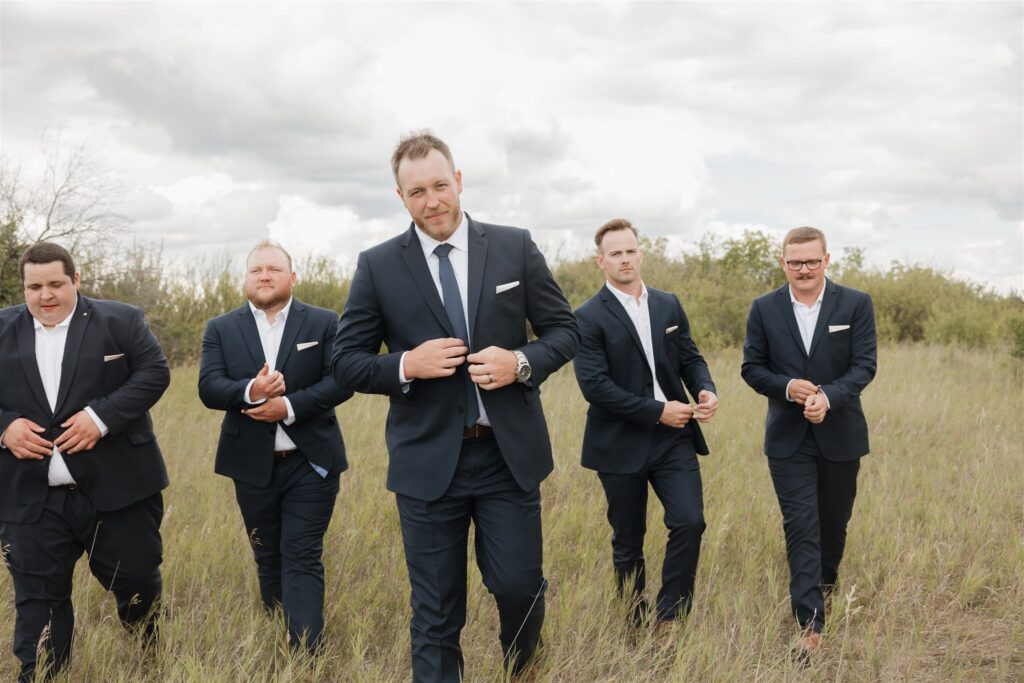 groomsmen posing