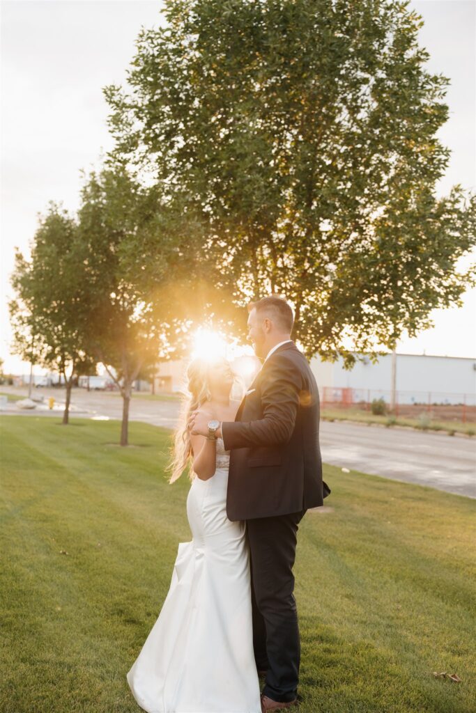 bride and grooms wedding portraits