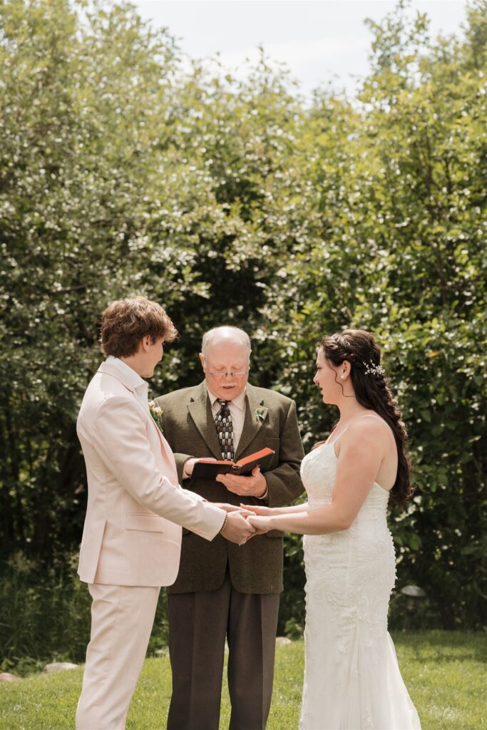 bride and groom during their wedding ceremony