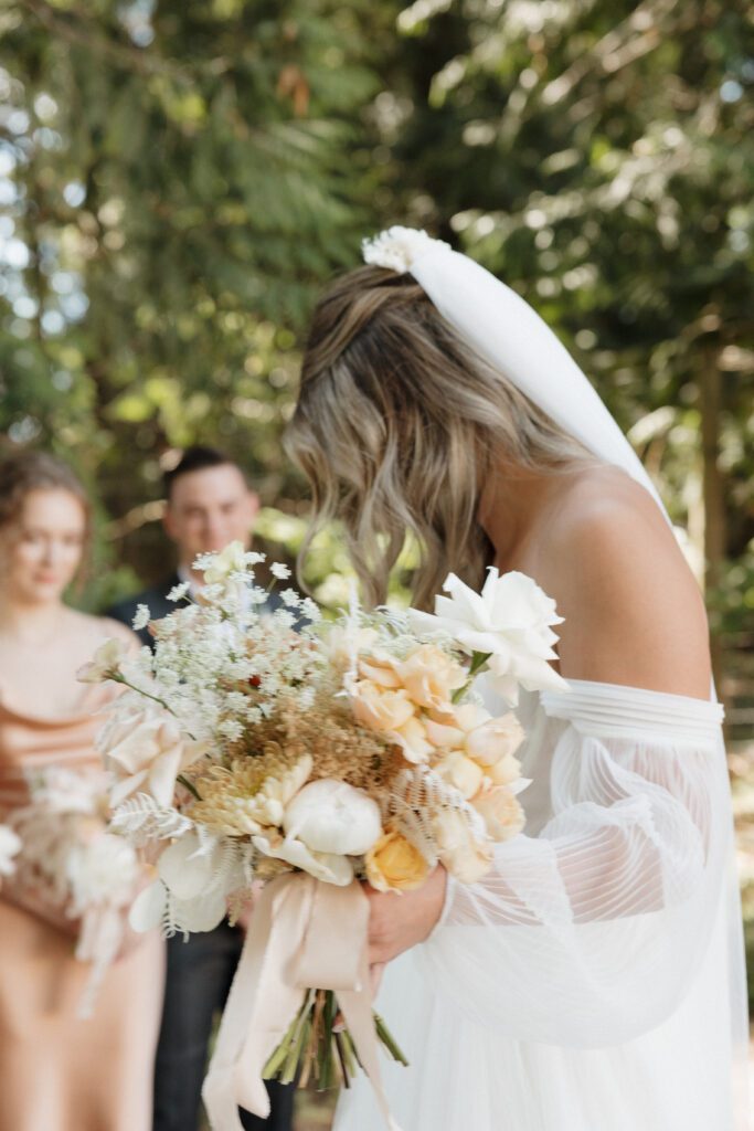 bride moments before walking down the aisle