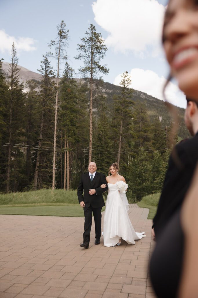 Wedding ceremony at Silvertip Golf Course, a top Canmore wedding venue