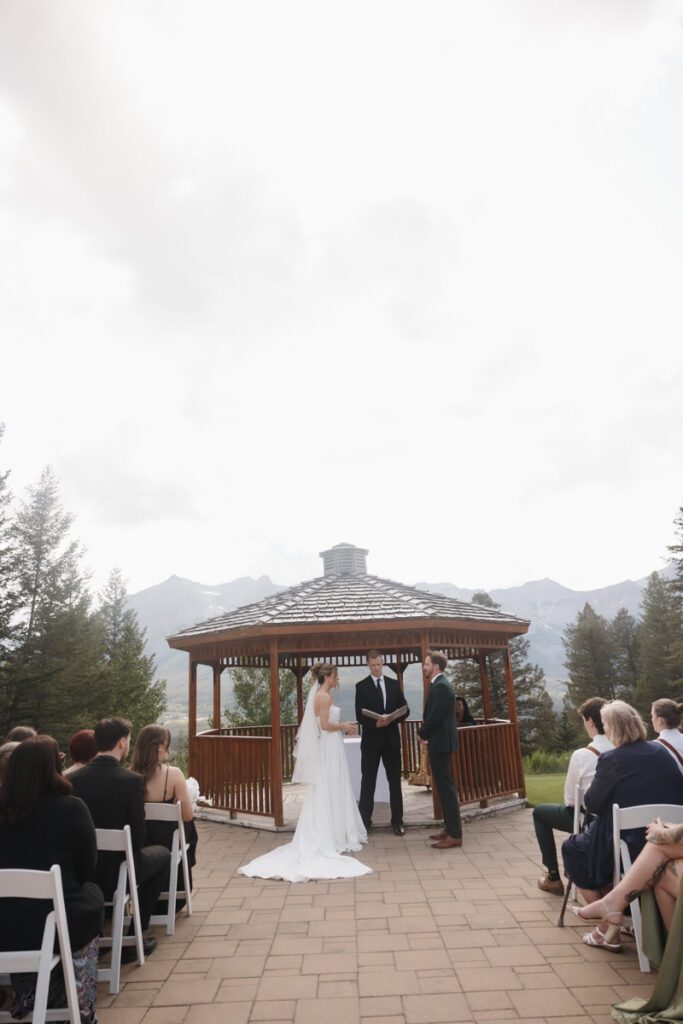 Wedding ceremony at Silvertip Golf Course, a top Canmore wedding venue