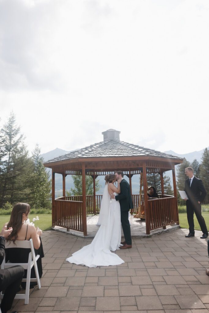 Wedding ceremony at Silvertip Golf Course, a top Canmore wedding venue