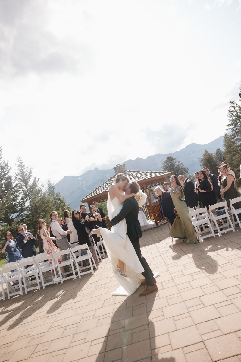 Wedding ceremony at Silvertip Golf Course, a top Canmore wedding venue
