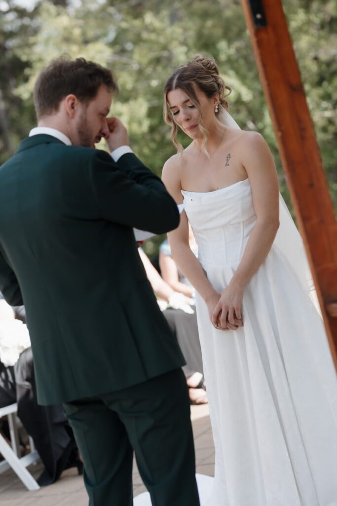 Wedding ceremony at Silvertip Golf Course, a top Canmore wedding venue