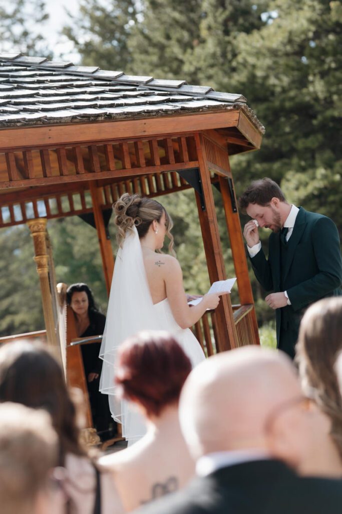 Wedding ceremony at Silvertip Golf Course, a top Canmore wedding venue