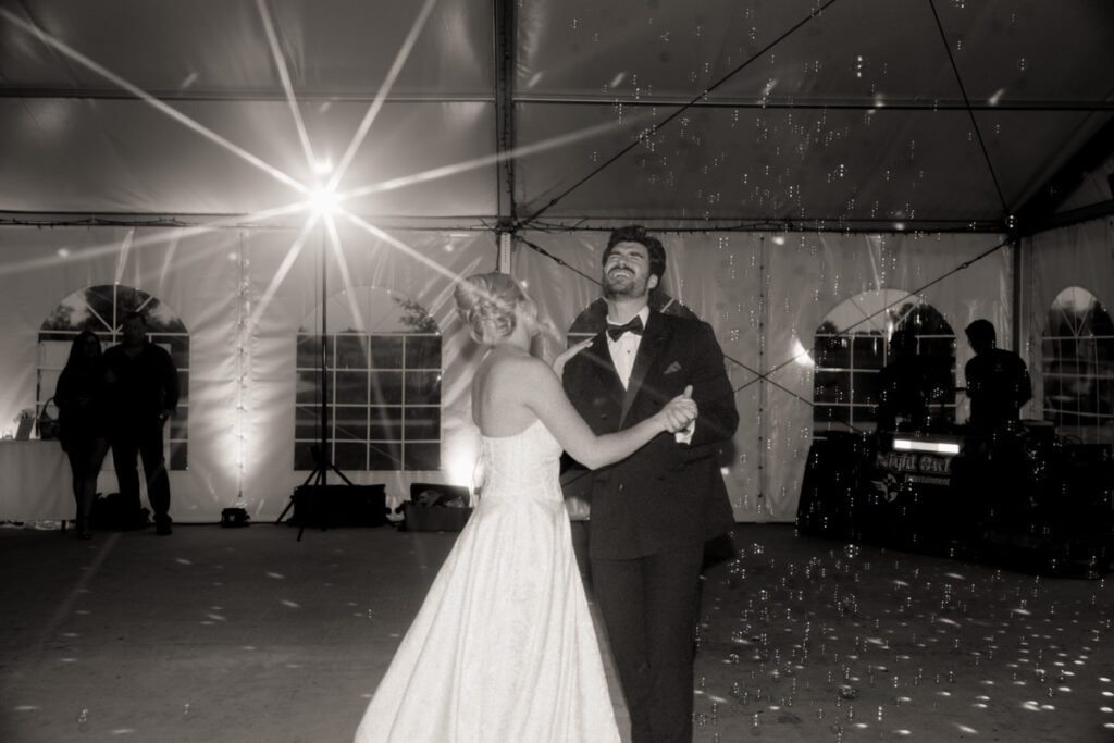 bride and groom laughing in their moon lake wedding photography
